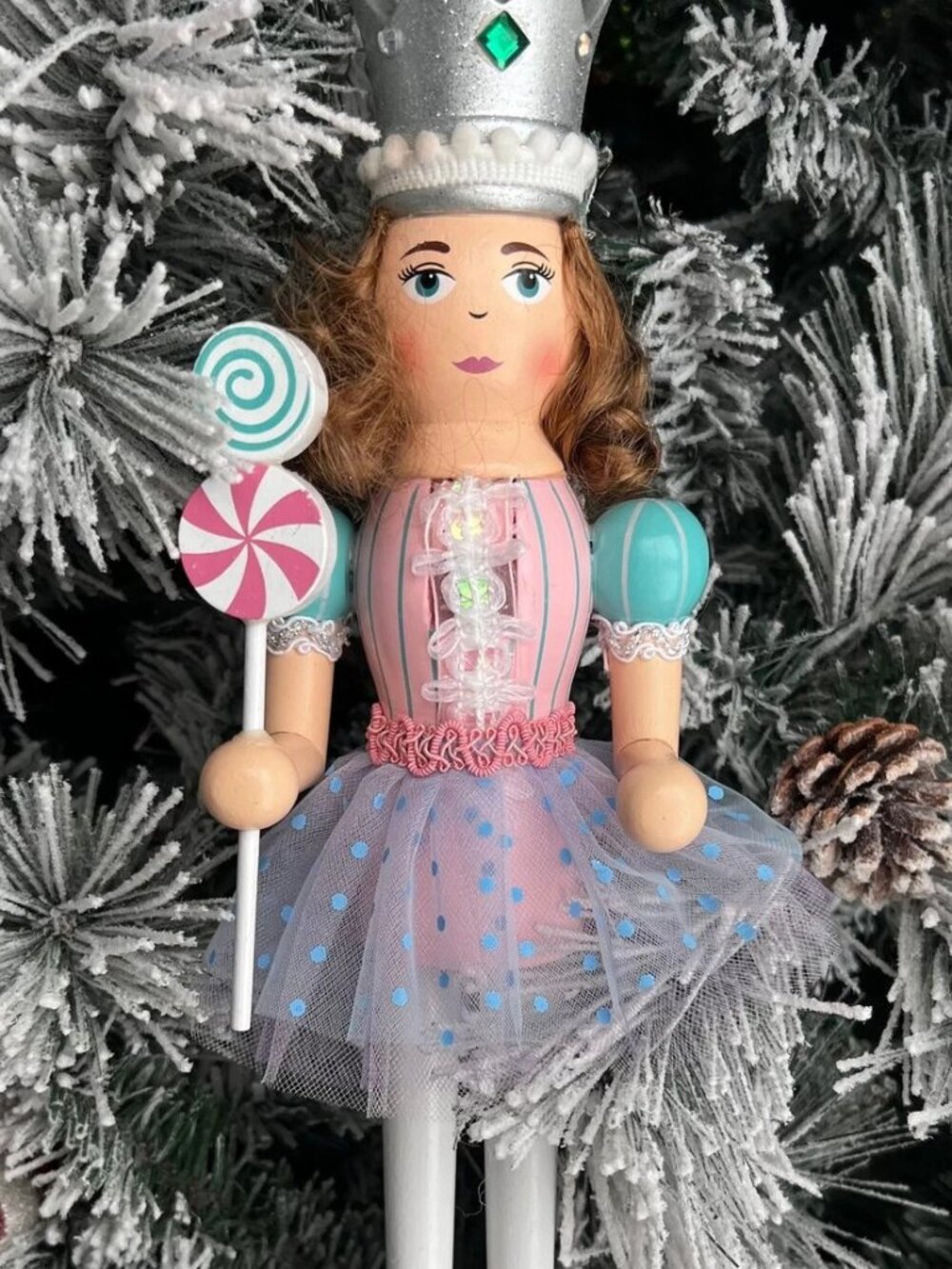 Ballerina Nutcracker Sugarplum Fairy Candy Wood Princess Girl Crown Tutu 14"
